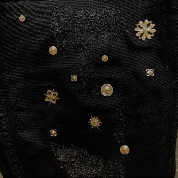 Sandro paris Rudie black studded high waist jeans size 36 - Picture 8 of 9